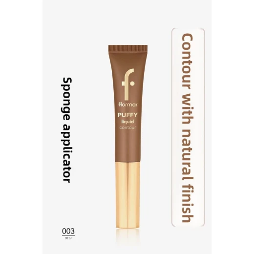 Flormar Puffy Liquid Contour 003 Deep, Lightweight, Sponge Applicator, 12ml Flormar Puffy Liquid Contour 003 Deep, Lightweight, Sponge Applicator, 12ml