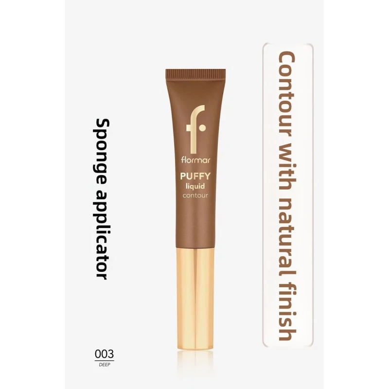 Flormar Puffy Liquid Contour 003 Deep, Lightweight, Sponge Applicator, 12ml - Flormar