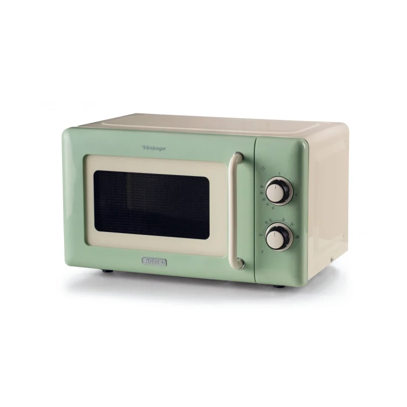Ariete Vintage Microwave Oven 20L Green Retro Design for Heating, Cooking, and Defrosting