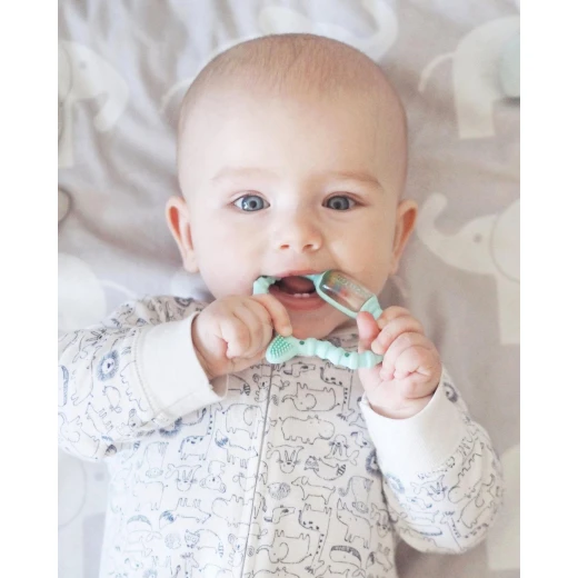 Curaprox Baby Teething Ring Turquoise Soothes Gums and Promotes Oral Development - Image 3