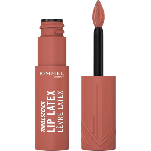 Rimmel Thrill Seeker Lip Latex 100 Sassy Liquid Lipstick: Long Lasting Hydrating Formula & Ultra Smooth Finish Rimmel Thrill Seeker Lip Latex 100 Sassy Liquid Lipstick: Long Lasting Hydrating Formula & Ultra Smooth Finish