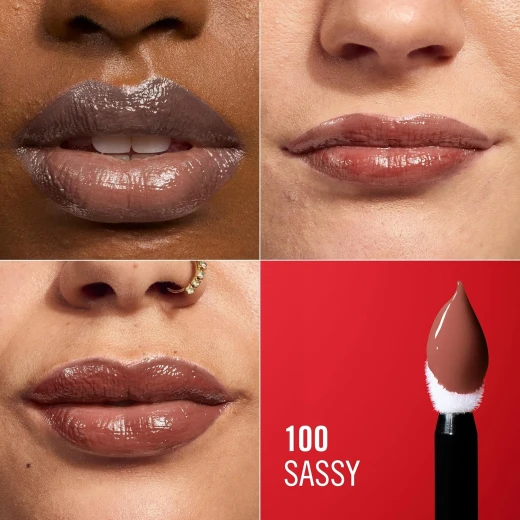 Rimmel Thrill Seeker Lip Latex 100 Sassy Liquid Lipstick: Long Lasting Hydrating Formula & Ultra Smooth Finish - Rimmel London - Image 6