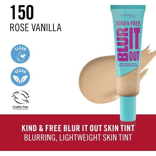 Rimmel London Kind & Free Blur It Out Liquid Foundation Rose Vanilla 150 30ml - Rimmel London - Image 5