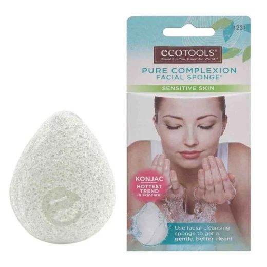 Ecotools Konjac Facial Cleansing Sponge Gentle Exfoliation and Deep Cleansing for Smoother Skin
