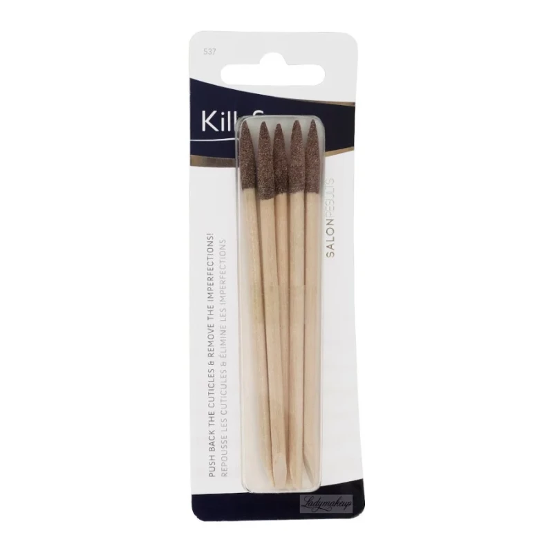 Premium Wooden Manicure Sticks Set of 5 for Gentle Cuticle Care and Nail Edge Cleaning - Inter-vion