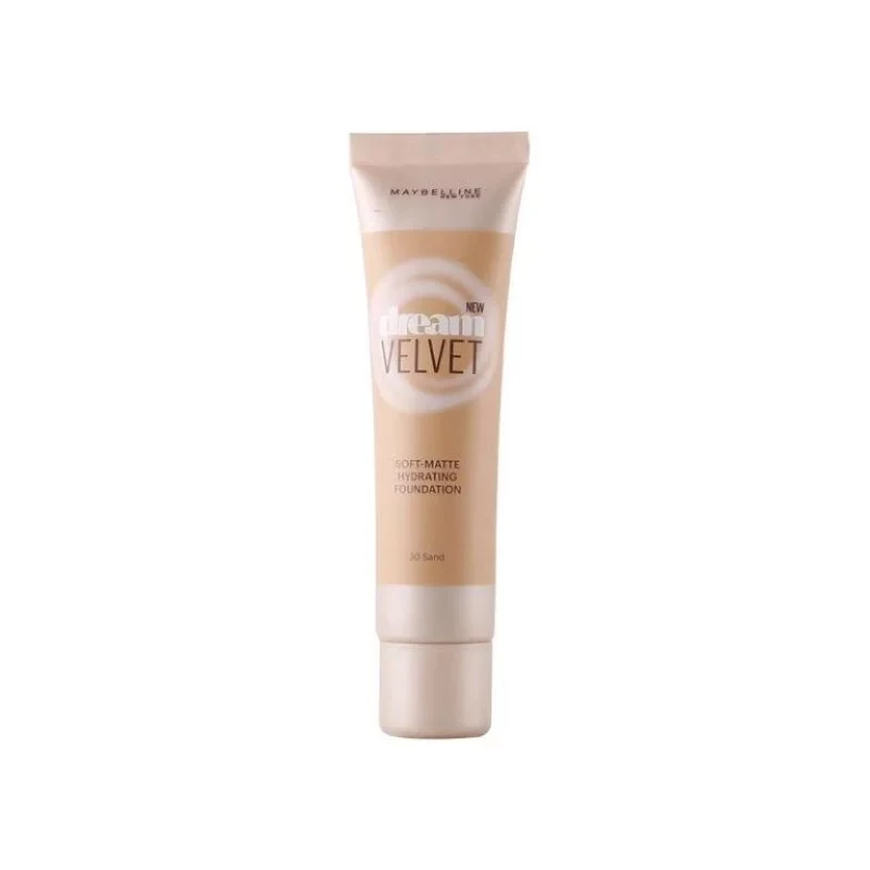 Maybelline Dream Velvet Soft Matte Hydrating Foundation 30 Sand Buildable Medium Coverage Velvety Finish - Maybelline
