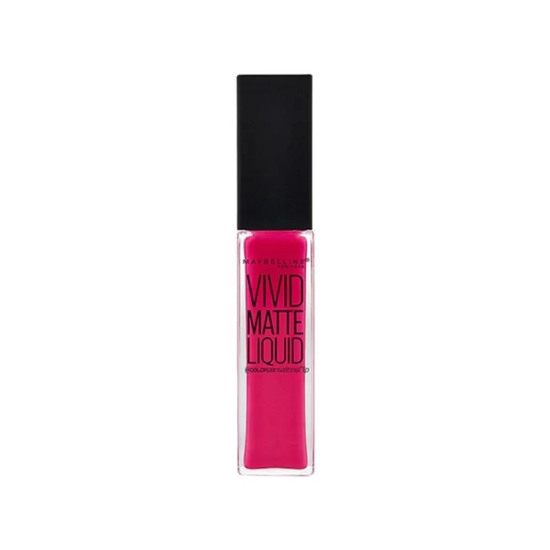 Maybelline Vivid Matte Liquid Lipstick 30 Fuchsia Ecstasy Bold Color Velvety Finish - Maybelline