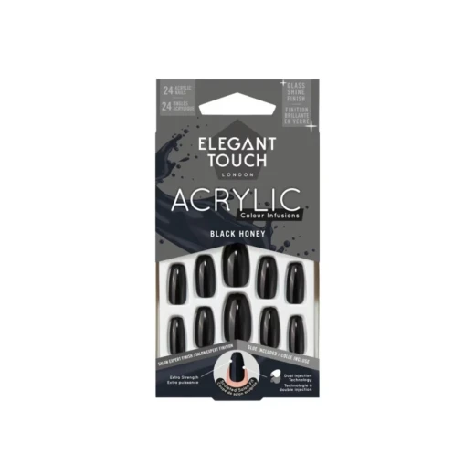 Elegant Touch Colour Acrylic Nail Powder Black Honey for Professional and At-Home Manicures Elegant Touch Colour Acrylic Nail Powder Black Honey for Professional and At-Home Manicures