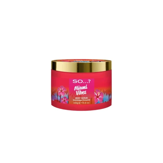 So Miami Vibes Body Scrub 450g for Gentle Exfoliation and Skin Smoothing Promoting Brighter, Fresher Looking Appearance So Miami Vibes Body Scrub 450g for Gentle Exfoliation and Skin Smoothing Promoting Brighter, Fresher Looking Appearance