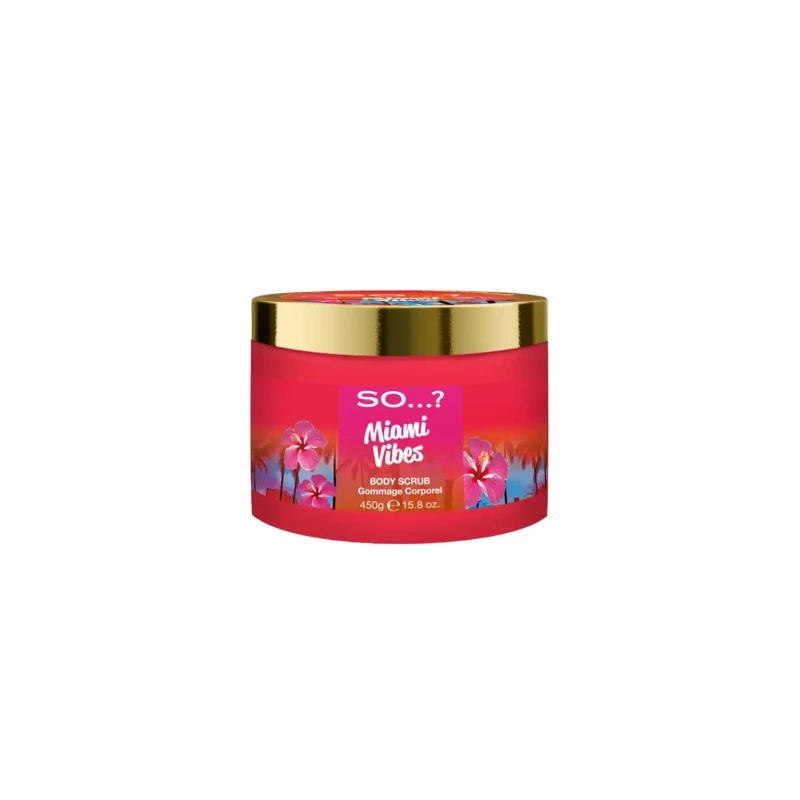 So Miami Vibes Body Scrub 450g for Gentle Exfoliation and Skin Smoothing Promoting Brighter, Fresher Looking Appearance - So