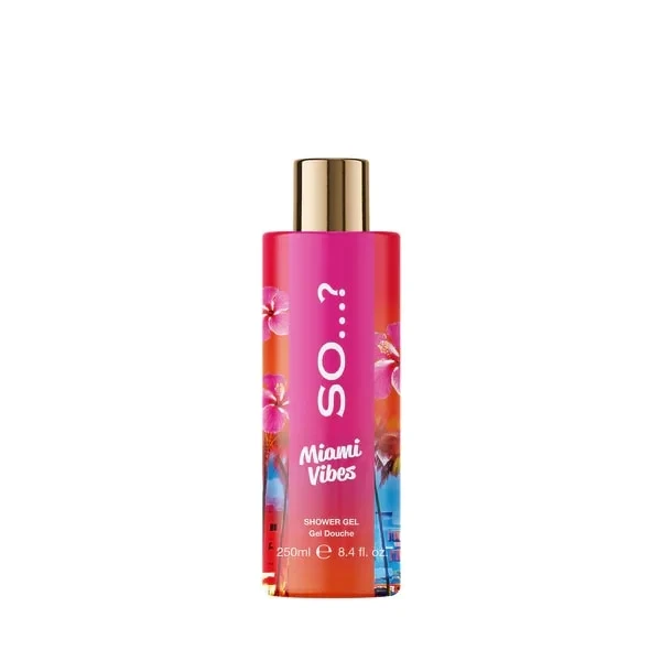 So Miami Vibes Shower Gel for an Invigorating Daily Cleansing Experience with a Comfortable Lather and Refreshing Miami-Inspired Scent Leaving Skin Soft and Clean 250 Ml - So