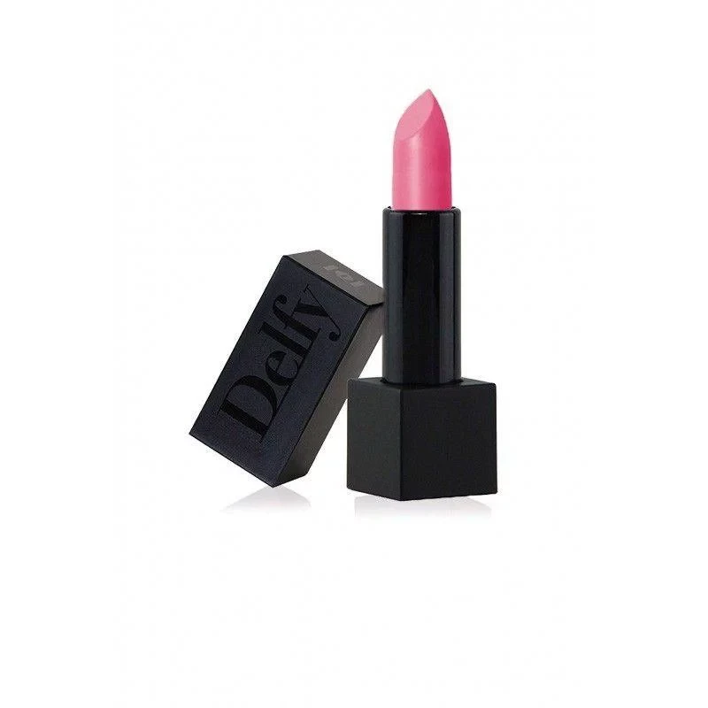 Delfy Lipstick Black Touch Of Pink Bold Statement Color Buildable Coverage for Modern Lip Looks - Delfy