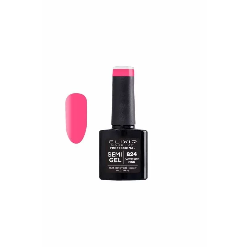 Elixir Gel Nail Polish 8ml Shade 824 for Salon-Quality Glossy Manicures - Elixir