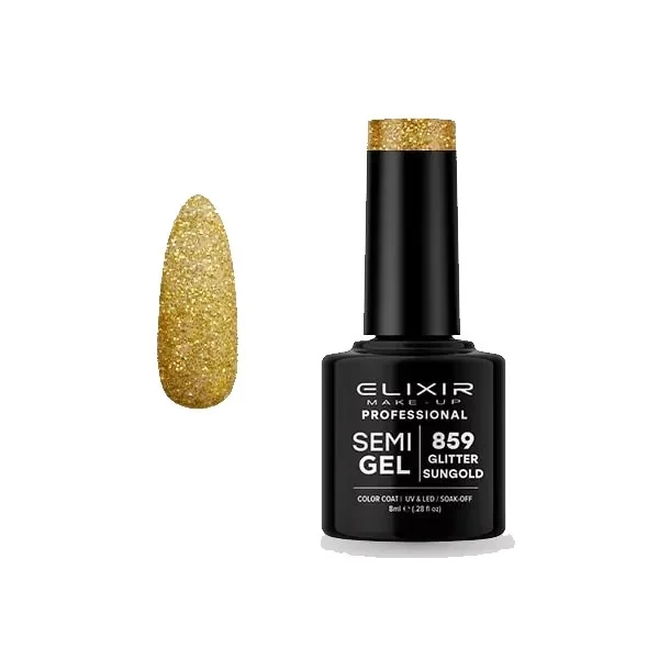 Elixir Gel Nail Polish 8ml Shade 859 for Salon-Style Manicure with Glossy Finish - Elixir