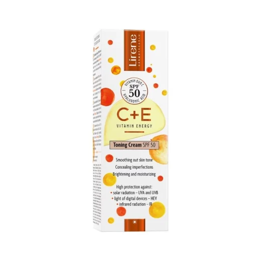 Lirene Vitamin C E Toning Cream SPF50 30ml Daily Sun Protection for Radiant Complexion Lirene Vitamin C E Toning Cream SPF50 30ml Daily Sun Protection for Radiant Complexion