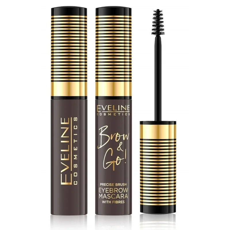 Eveline Cosmetics Brow & Go Eyebrow Mascara for Natural Definition and All-Day Hold Shade No. 2 Dark - Eveline