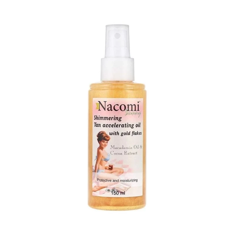 Nacomi Tan Accelerating Body Oil with Gold Flakes for Radiant Bronzed Glow - Nacomi