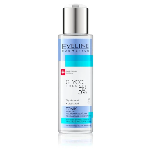 Eveline Glycol Therapy 5% Glycolic Acid Tonic for Imperfections and Uneven Texture 110 ml Eveline Glycol Therapy 5% Glycolic Acid Tonic for Imperfections and Uneven Texture 110 ml