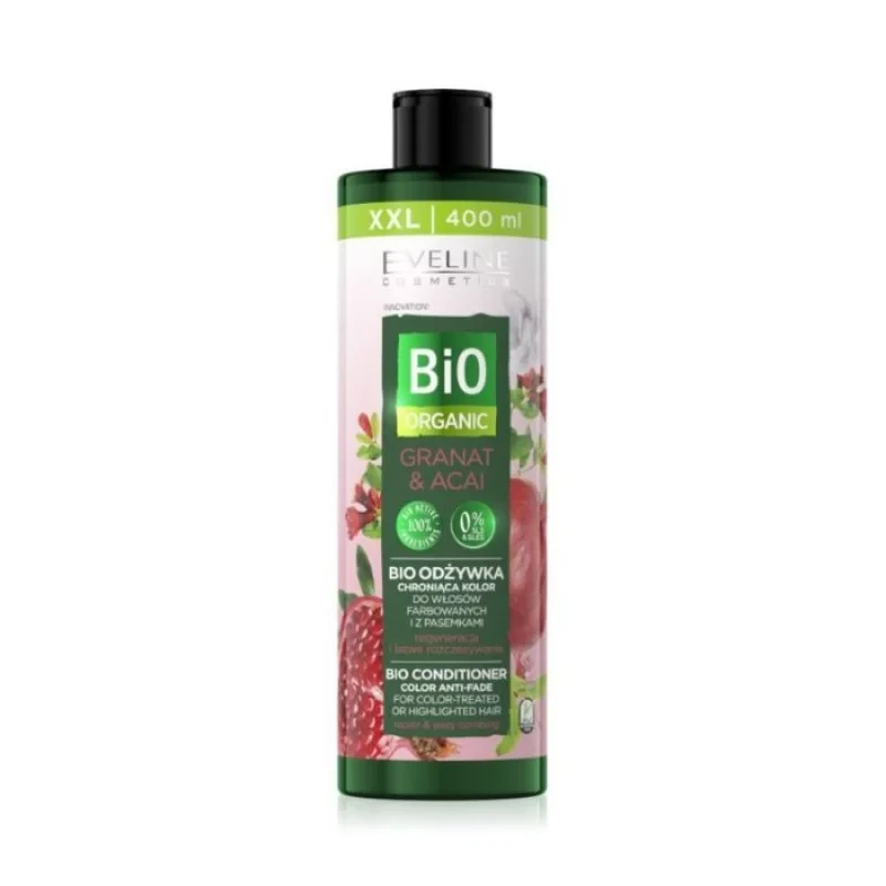 Eveline Bio Organic Color Anti-Fade Conditioner Pomegranate Acai Extracts 400ml for Vibrant Hair - Eveline