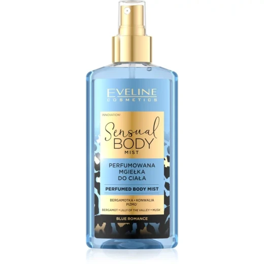 Eveline Sensual Perfumed Body Mist Blue Romance 150 ml Refreshing Fragrance for Daily Wear Eveline Sensual Perfumed Body Mist Blue Romance 150 ml Refreshing Fragrance for Daily Wear