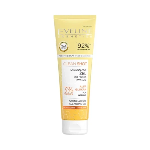 Eveline Clean Shot Soothing Face Wash Gel 140 ml Gentle Daily Cleanser for Calm and Refreshed Skin Eveline Clean Shot Soothing Face Wash Gel 140 ml Gentle Daily Cleanser for Calm and Refreshed Skin
