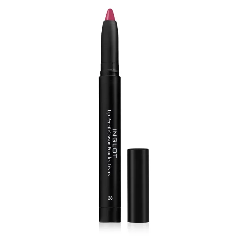Inglot AMC Matte Lip Pencil with Sharpener 28 Long-Lasting Defined Lip Liner and Base for Smooth Matte Finish - Inglot