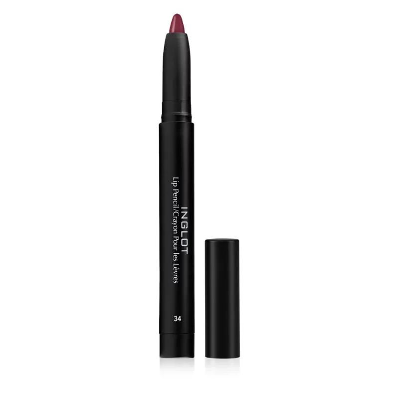 Inglot AMC Matte Lip Pencil 34 with Integrated Sharpener for Precise Definition and Long-Lasting Wear - Inglot