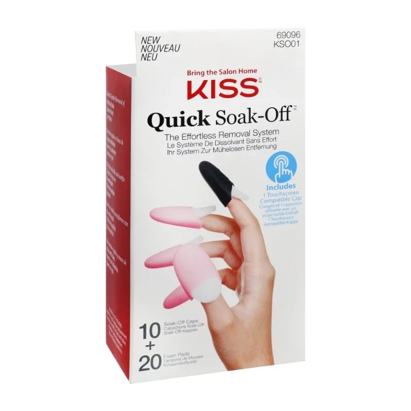 KISS KSO01 Quick Soak Off Nail Polish Remover for Fast and Easy Manicure Removal - Kiss
