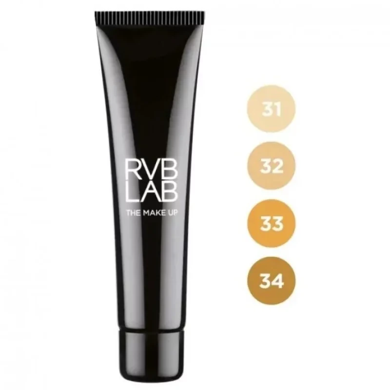 كريم أساس آر في بي لاب المضيء بلمسة نهائية طبيعية مشعة وتغطية قابلة للبناء درجة 33 - RVB LAB MAKEUP