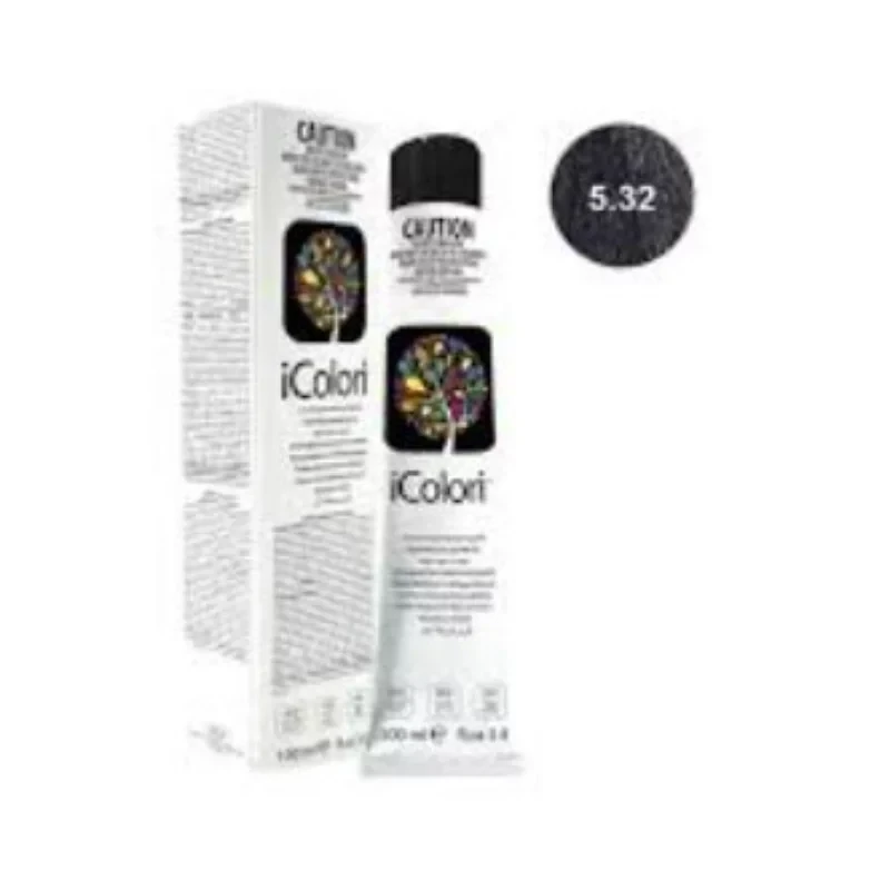 Kaypro Icolori Hair Color Cream 5.32 Light Golden Brown Professional Permanent Dye 100 Ml - Kaypro