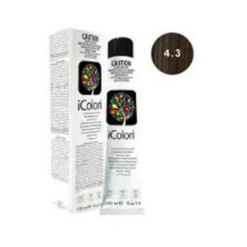 Kaypro Icolori Hair Color Cream 100 ml Shade 4.3 Warm Balanced Mid Tone Professional Hair Dye for Rich Even Color and Glossy Finish - Kaypro