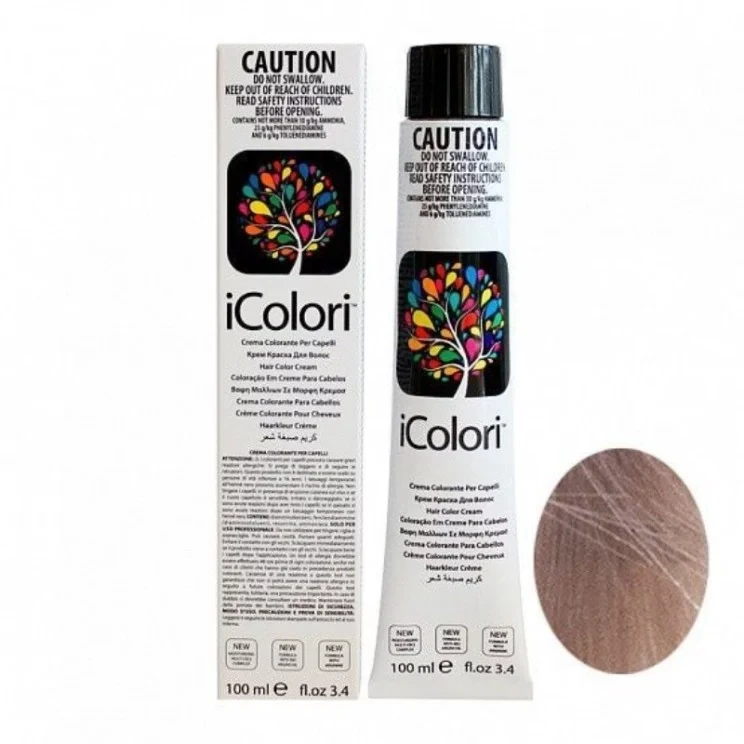 Kaypro Icolori Hair Color Cream 100 ml Shade 8.12 Light Ash Blonde for Professional Salon Use and Home Application - Kaypro