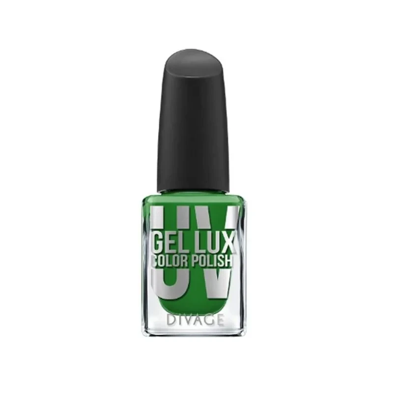 Lux UV Gel Nail Polish No. 09 Green Vibrant Emerald Shade with Glossy Gel Like Finish for UV LED Lamp Curing Long Lasting Buildable Coverage Salon Quality at Home - Divage