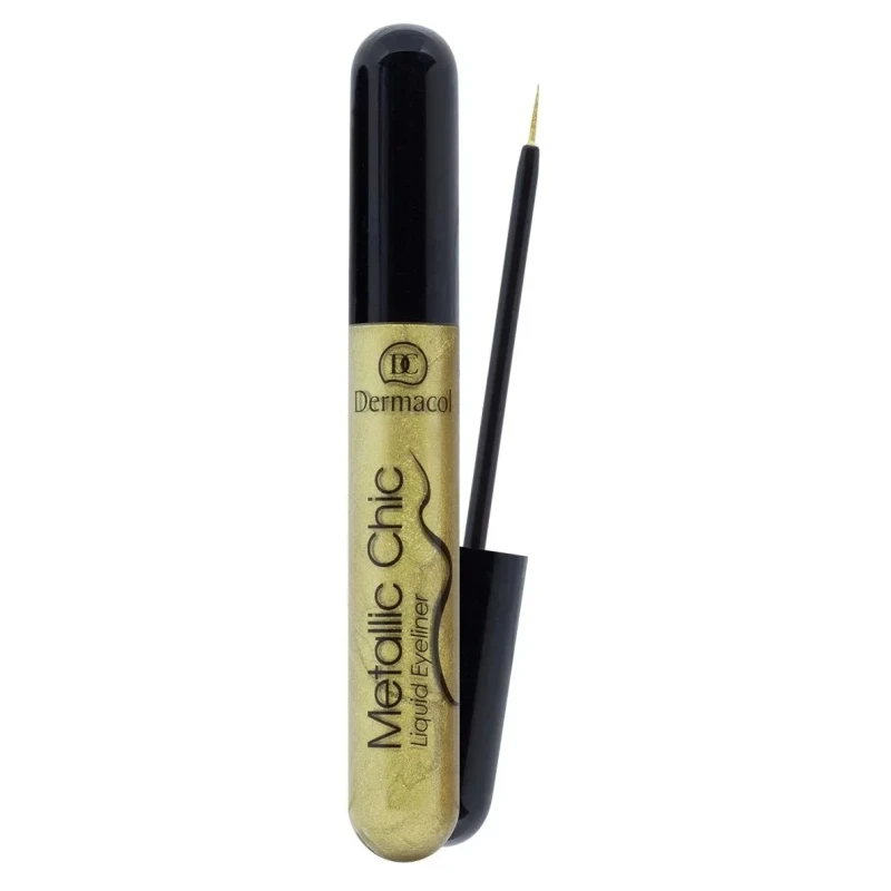 Dermacol Metallic Gold Liquid Eyeliner Precision Tip Long Lasting Bold Luminous Finish - Dermacol