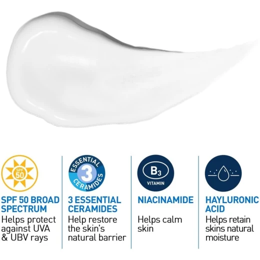 CeraVe AM Facial Moisturizing Lotion SPF 50, Daily Lightweight Moisturizer for Normal to Dry Skin, 52ml - CeraVe - Image 3