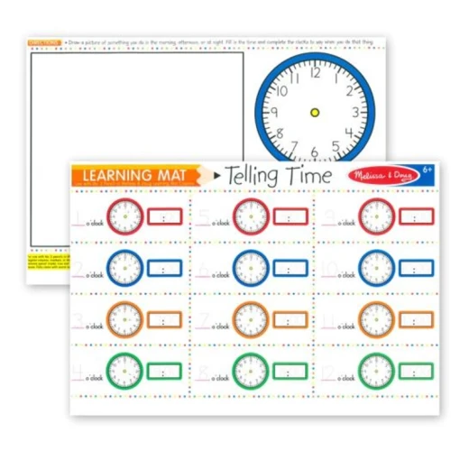 Melissa & Doug Write A Mat Placemat - Telling Time 6 years + Melissa & Doug Write A Mat Placemat - Telling Time 6 years +