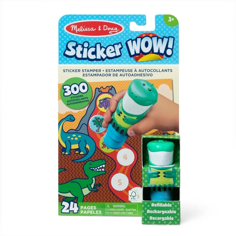 Sticker Wow! Activity Pad & Sticker Stamper- Dinosaur - Melissa & doug