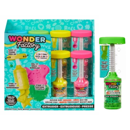 Wonder Factory Never Dry Dough Extruder, Lime Green | Fun Non-Drying Modeling Tool for Creative Play, Arts & Crafts PDQ Pack - Mga entertainment - Image 2