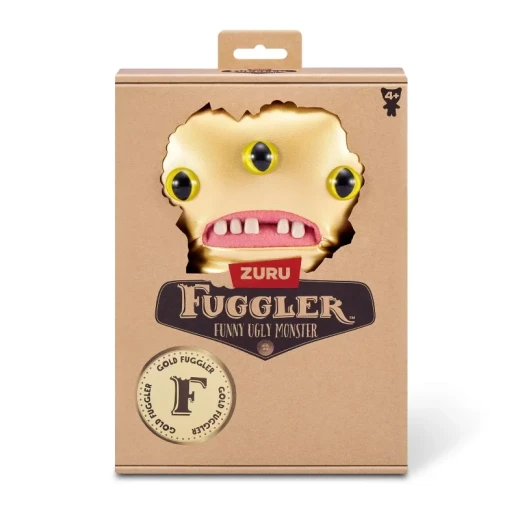 Fuggler 9-Inch Gold Fuggs Plush Series 1 – Reeko, Collectible Quirky Gold Plush Toy with Unique Funny Character Design for Display, Gifting, and Fans - Zuru - Image 2