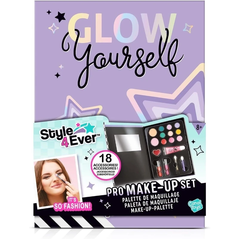 Style 4 Ever Makeup Set for Girls Complete Palette with Eyeshadows Lipsticks Brushes Mirror Kids Gift - Style 4 Ever