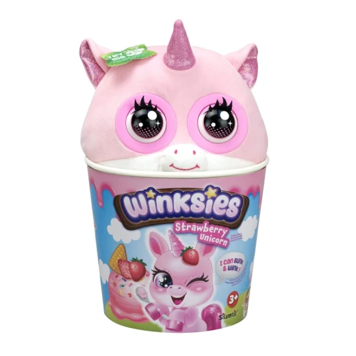 Winksies – Strawberry Unicorn Plush Toy, Soft and Magical Stuffed Animal for Kids and Collectors
