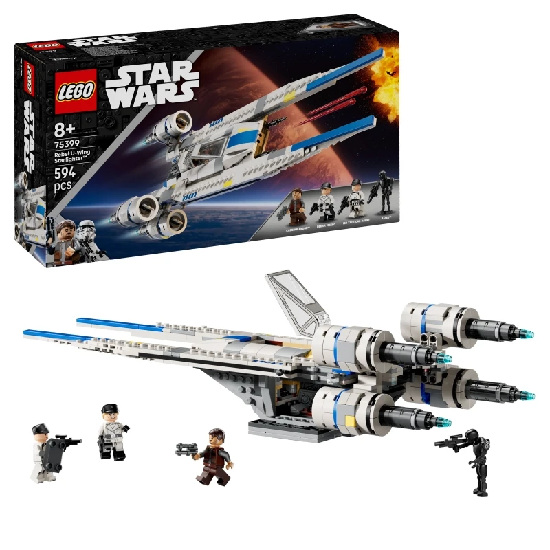 LEGO Star Wars 75399 Rebel U-Wing Starfighter Building Toy with Swing-Wing Function & 3 Minifigures incl Cassian Andor, Plus a K-2SO Droid Figure - Gift for 8+ Year Old Boys & Andor Season 2 Fans - LEGO