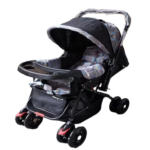 Foldable Baby Stroller – Lightweight & Stylish with Umbrella Shade, Storage Basket, Safety Locks & Smooth Wheels – Travel-Friendly Design