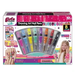 FUN KIDZ Nail Art Pens Kit for Girls 280Pcs Glitter Set Manicure Fashion Activity