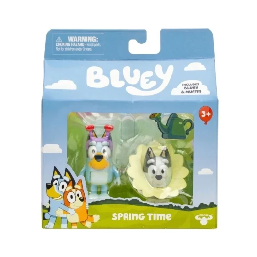 Bluey and Muffin 2-Pack Figure Playset Series 13 – Spring Time, featuring Bluey and Muffin characters in a spring-themed design, perfect for imaginative play, storytelling, and collecting for children - Bluey - Image 2