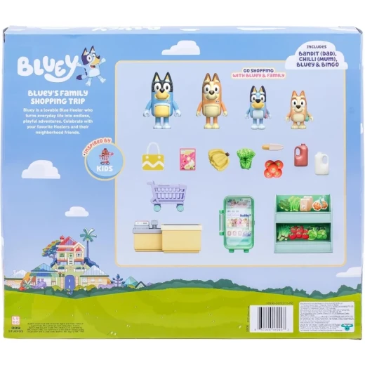 Bluey Let's Play Chef Family Shopping Trip Series 13, featuring characters and accessories inspired by a fun family shopping experience, designed for imaginative role-play, storytelling, and creative play for kids - Bluey - Image 6