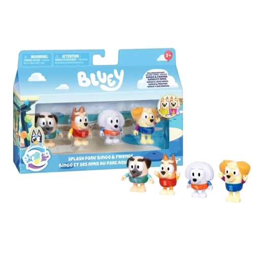 Bluey Colour Change Splash Park Bingo & Friends 4-Pack Series 13, featuring 4 characters with accessories inspired by a water splash park, with colour-changing effect for fun, interactive, and imaginative play for kids - Bluey - Image 3