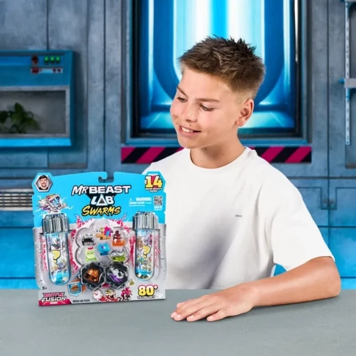 MrBeast Lab Swarms Series 4 Mega Lab 14-Pack AST1, collectible surprise mini figures set inspired by the lab world, featuring multiple characters for unboxing fun, collecting, and imaginative play for kids and fans - Mrbeast Lab - Image 4