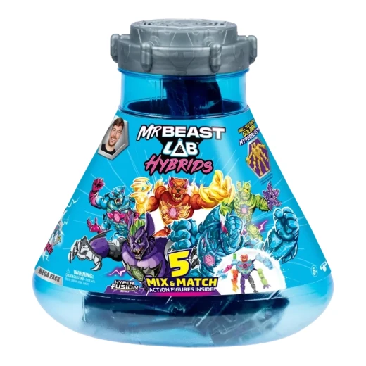 MrBeast Lab Hybrids Hyper Fusion Mix & Match 5-Pack, collectible figure set featuring mix-and-match characters, inspired by the lab world with interactive fusion play, perfect for unboxing, collecting, and imaginative play for kids and fans - Mrbeast Lab - Image 2