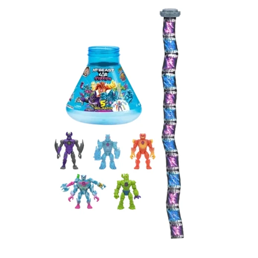MrBeast Lab Hybrids Hyper Fusion Mix & Match 5-Pack, collectible figure set featuring mix-and-match characters, inspired by the lab world with interactive fusion play, perfect for unboxing, collecting, and imaginative play for kids and fans - Mrbeast Lab - Image 3